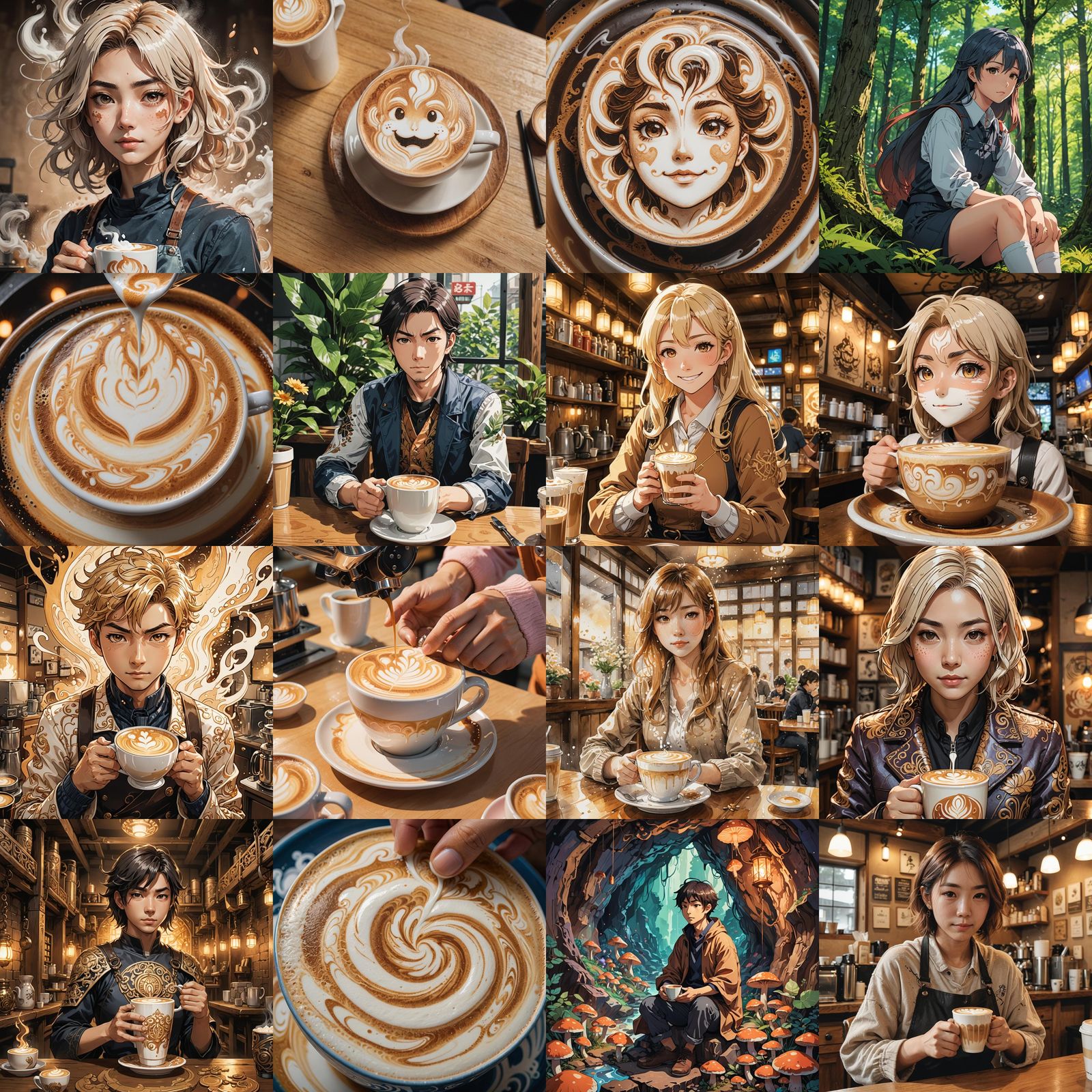 Izutsumi Latte Art in Anime Style