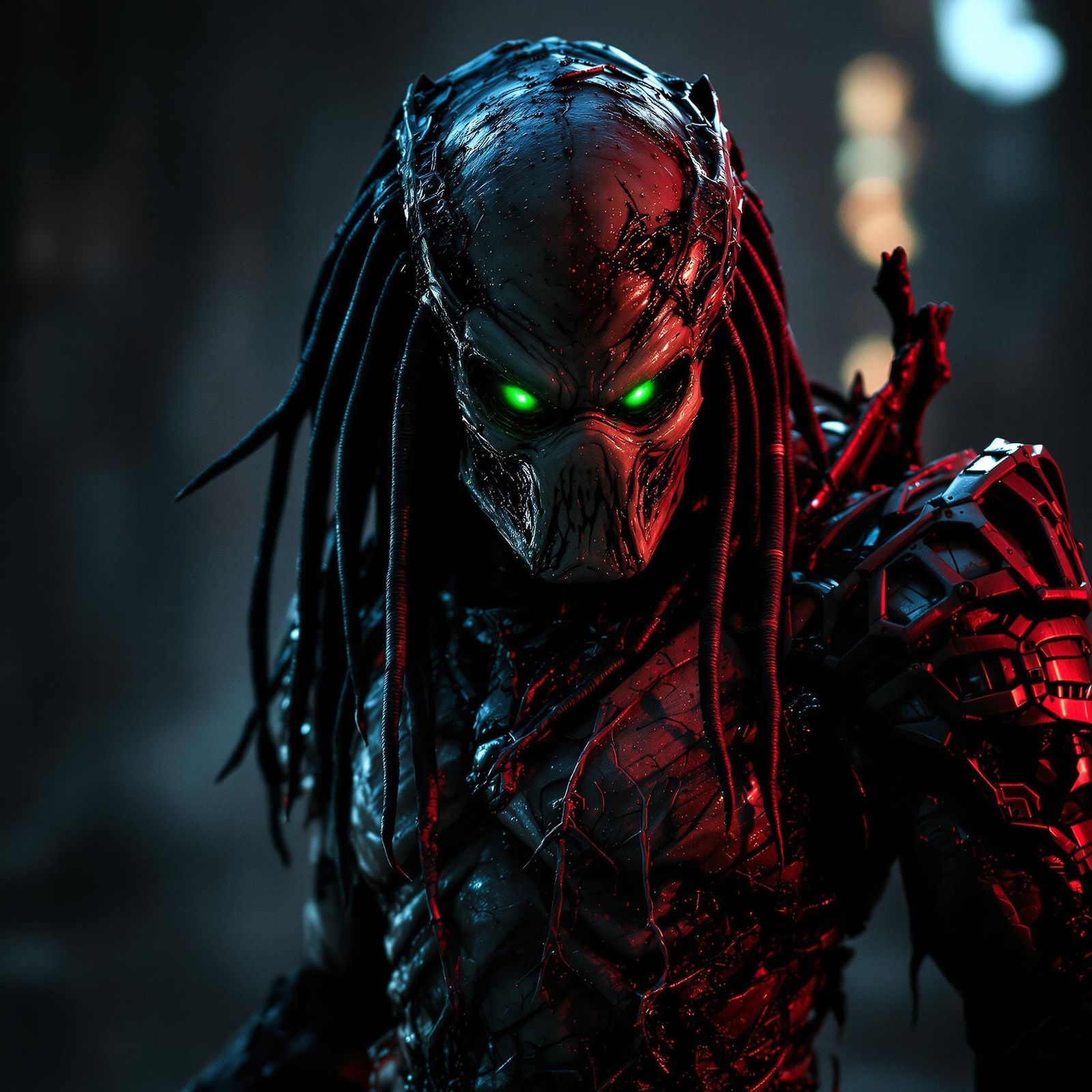 Undead Predator Yautja in Futuristic Setting