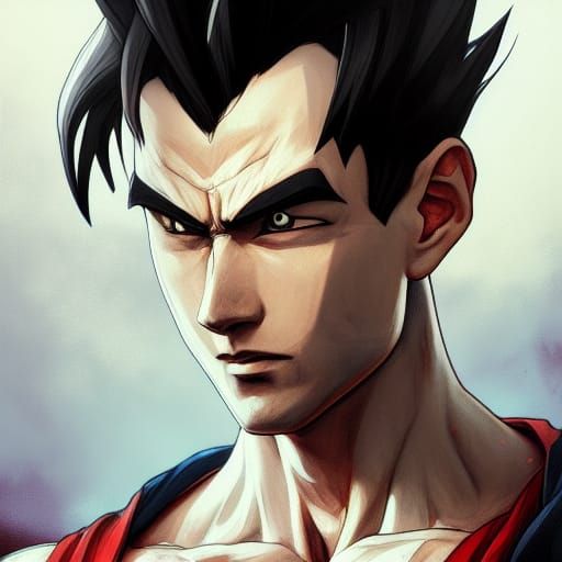 Son Gohan Portrait in Hyperdetailed Digital Art Style