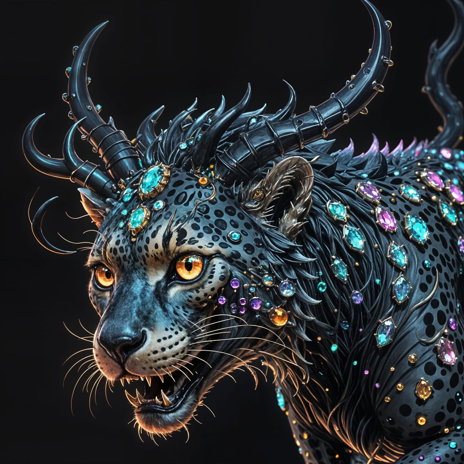 Eldritch Kawaii Cheetah Horror in Digital Art