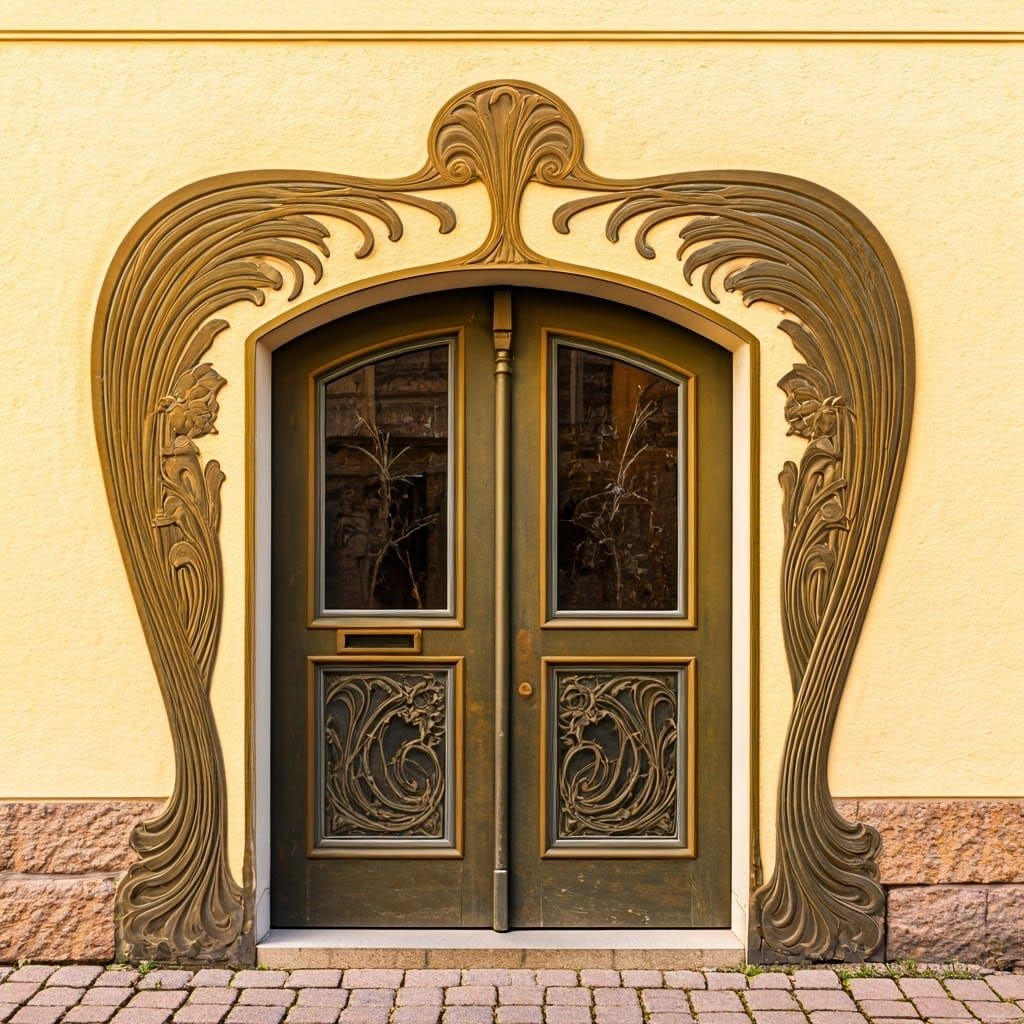 Art Nouveau Door in Historic Swedish City