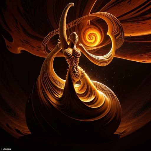 Sand Creature Dissolving with Magic and Fractals