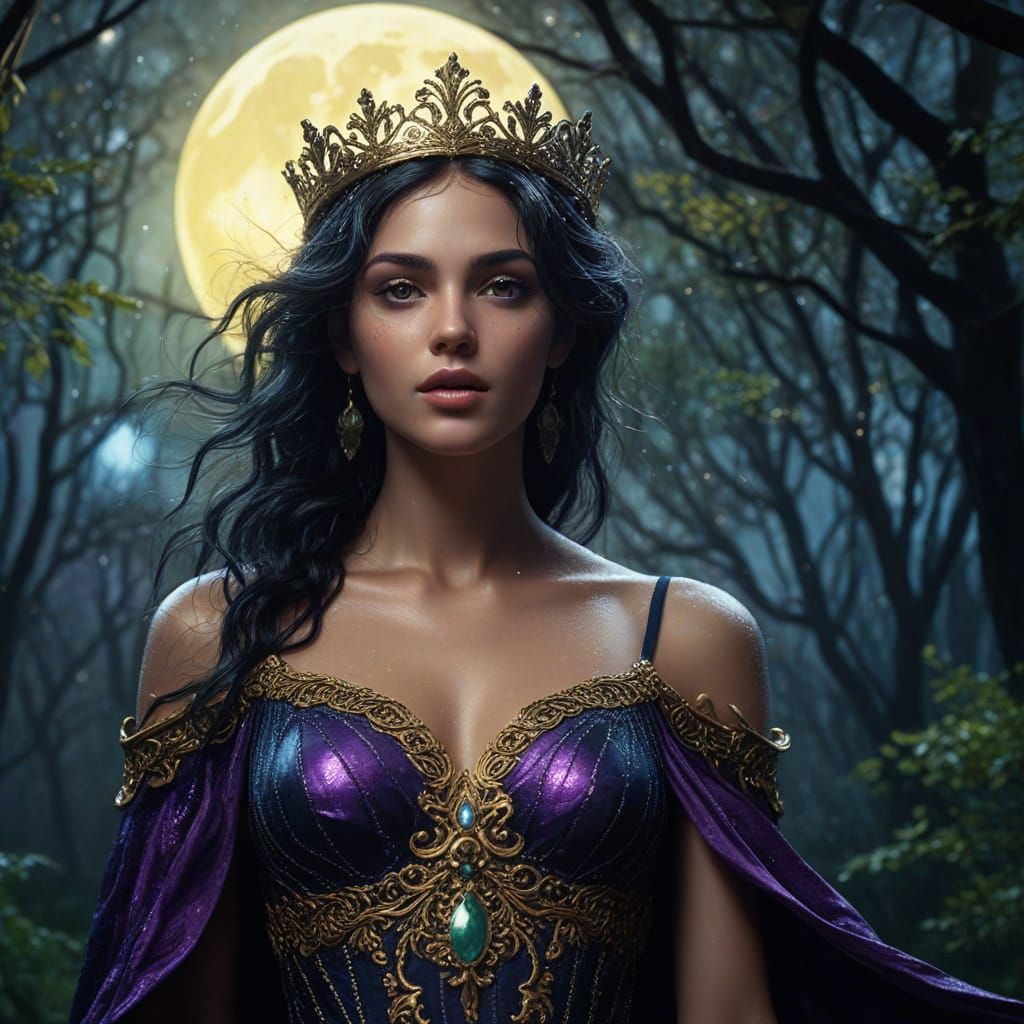 Aphrodite in Forest Under Moonlight, Anastasia Shuvalova Sty...