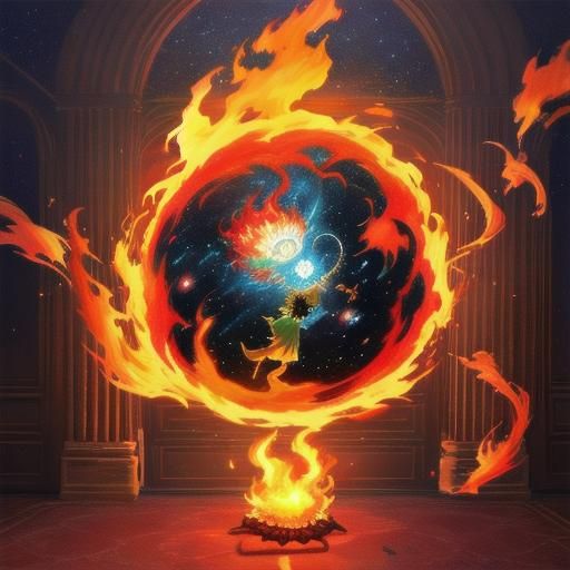 Calcifer in Howl's Moving Castle: Astral Illustration