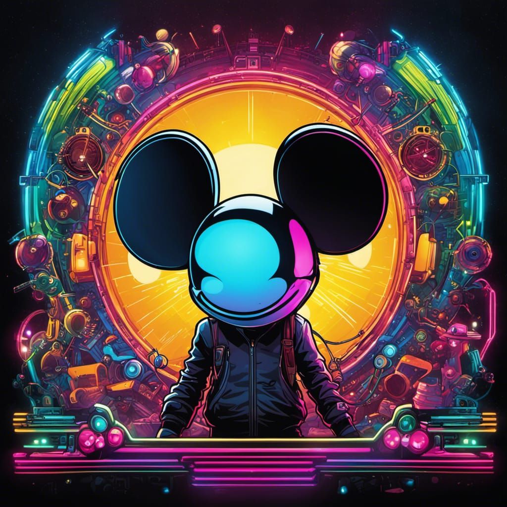 Deadmau5 Album Art with LED Gear in Digital Style
