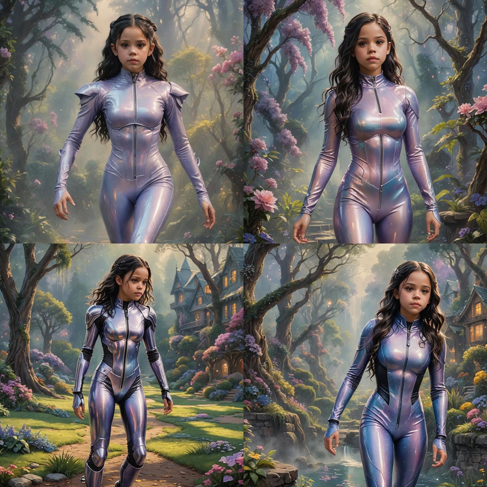 Jenna Ortega in Latex Suit: Ethereal Fantasy Portrait