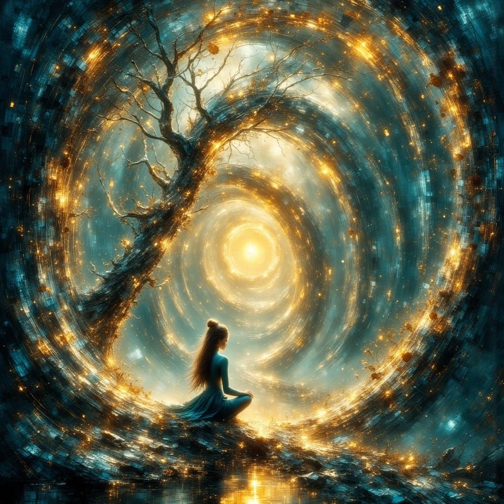 Ethereal Visions: Swirling Mist and Luminous Spirals