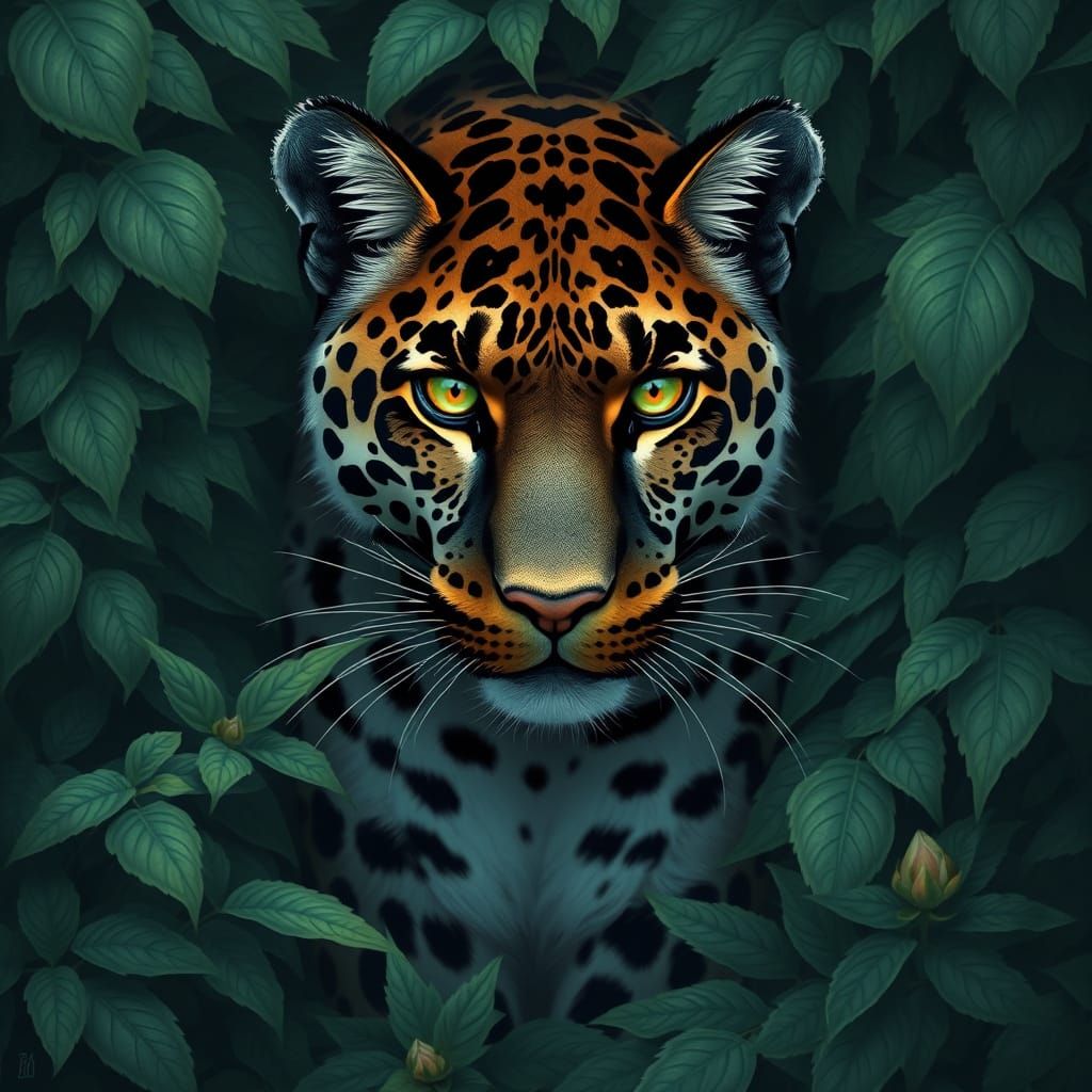 Majestic Clouded Leopard in Mystical Forest