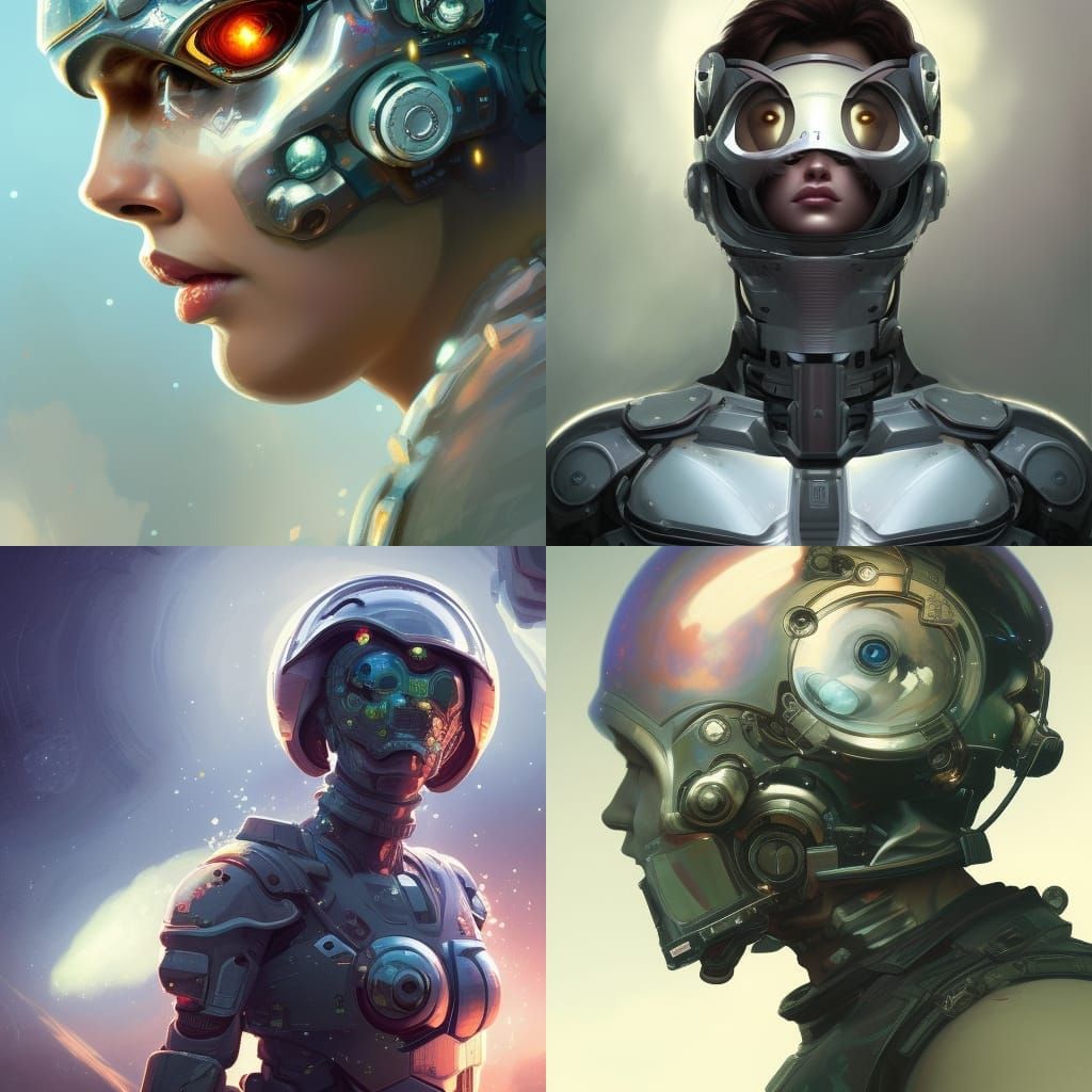 Chrome Soldier in Space Art, Hyperdetailed 8K