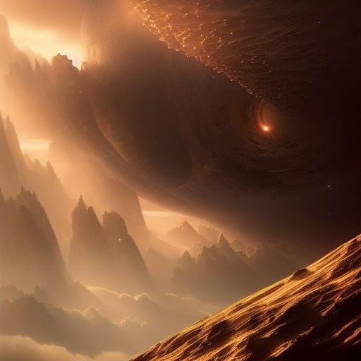 Mysterious Distance: A Man Between Worlds, Digital Matte Pai...