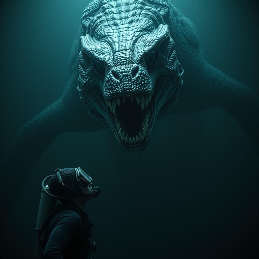 Colossal Reptilian Creature Rises from the Depths