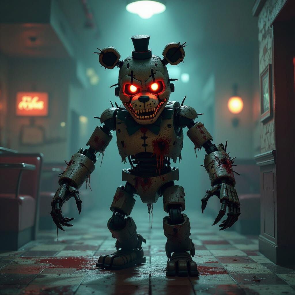 Terrifying Freddy Fazbear Animatronic Zombie Hybrid
