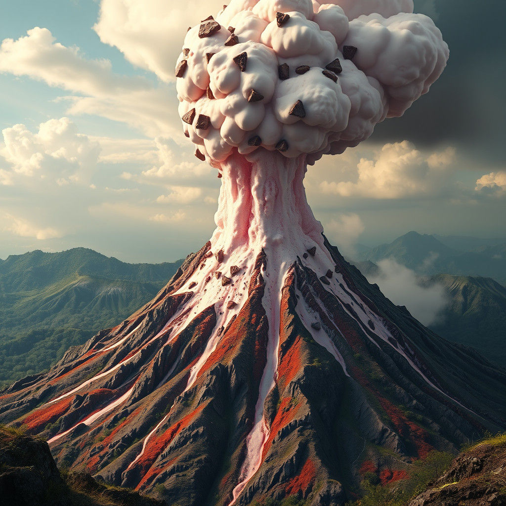 Strawberry Ice Cream Volcano Eruption
