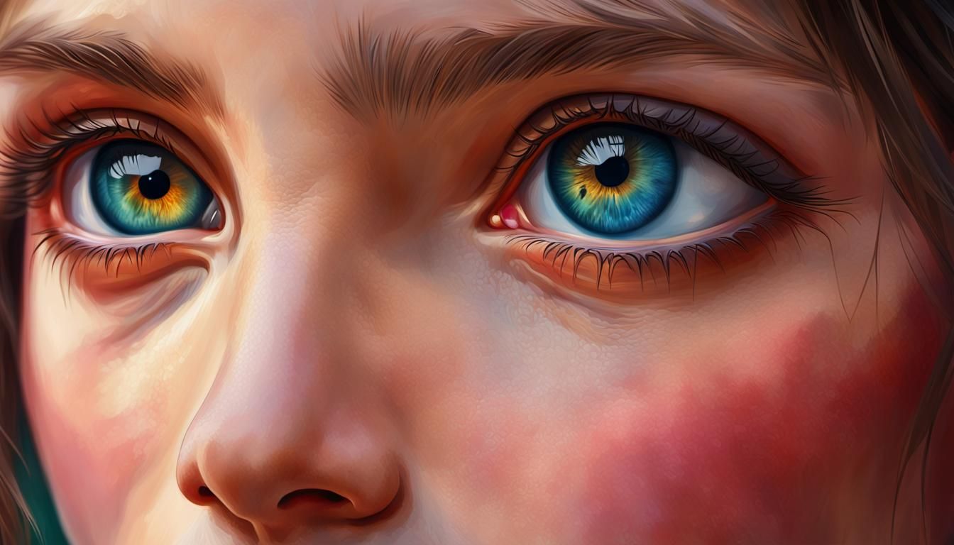 Vibrant Digital Painting of a Person with Intense Eyes