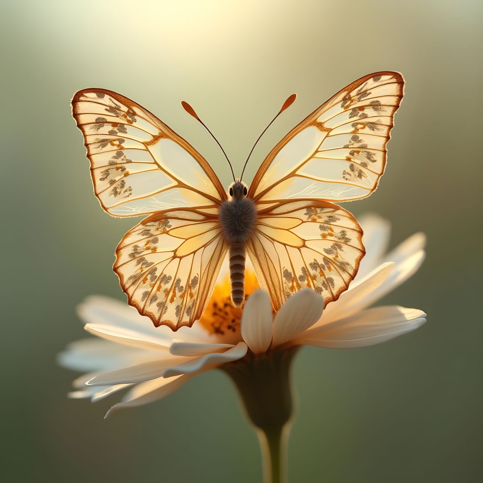Delicate Butterfly in a Floral Setting
