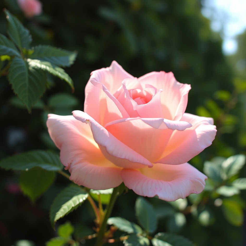 Pink Rose in Impressionist Style