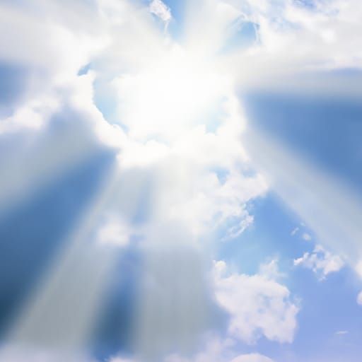 Heavenly Sunshine Beams Through Morning Clouds