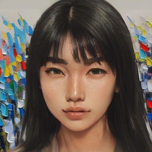 Colorful Expressionist Oil Painting in Impasto Style