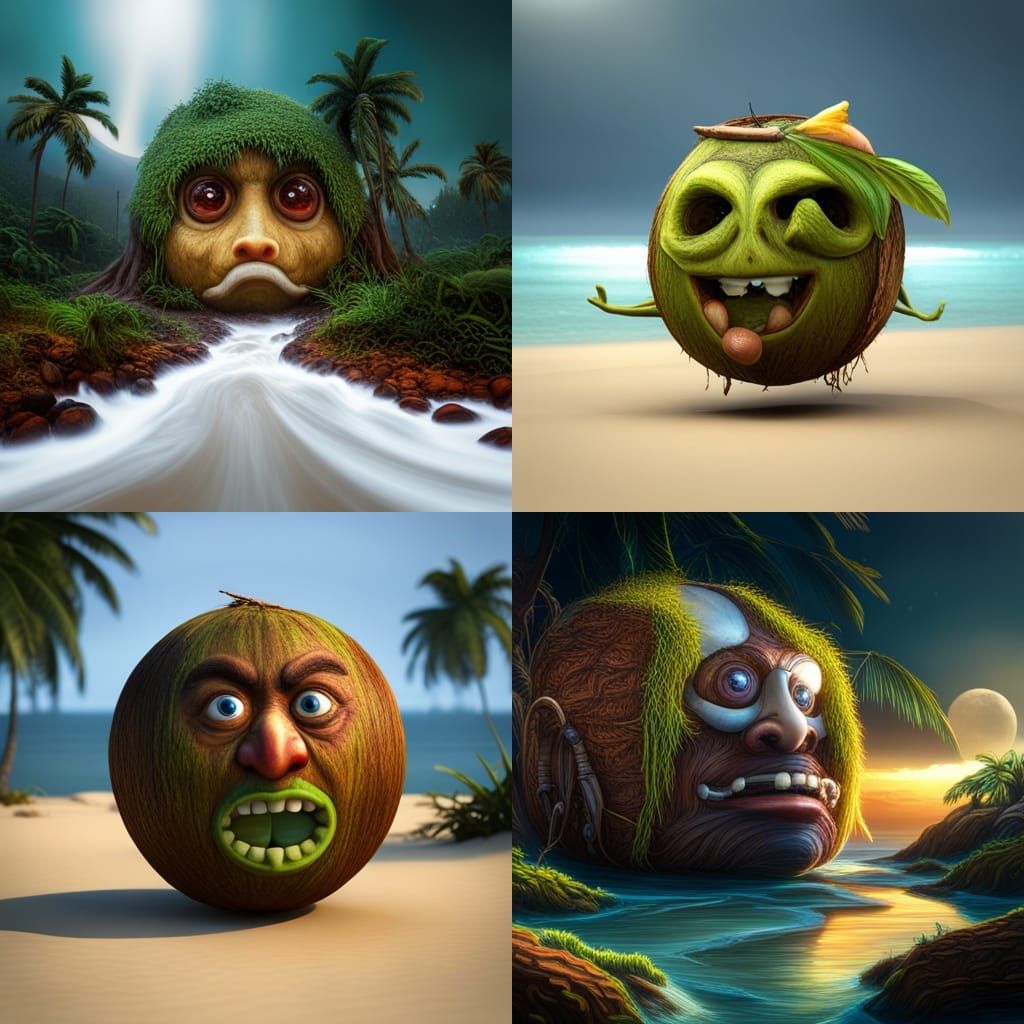 Coconut with a Face: Fantasy Concept Art