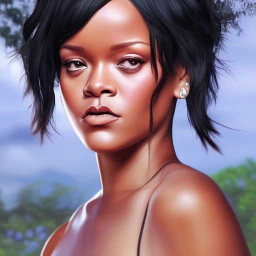 Rihanna as Studio Ghibli Portrait