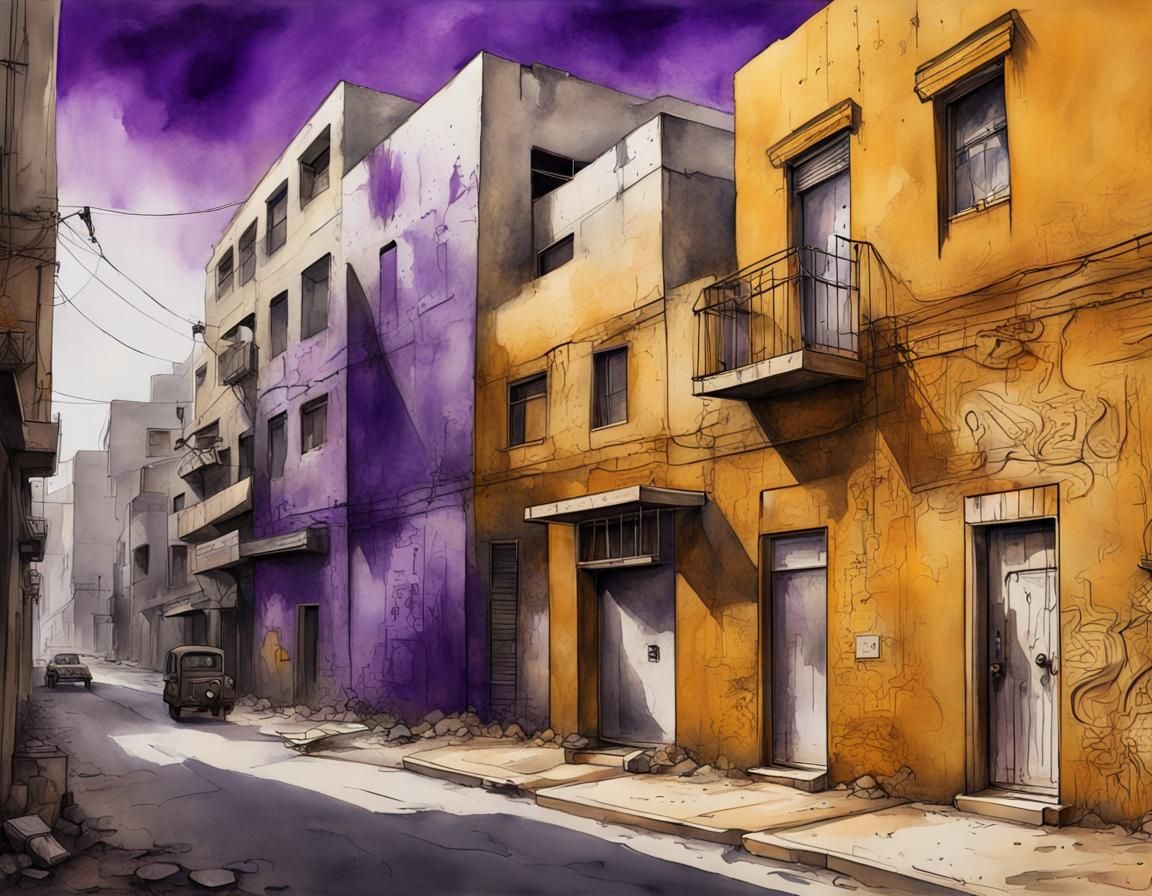 Gaza Strip Art Deco Morning in Hyperrealistic Style