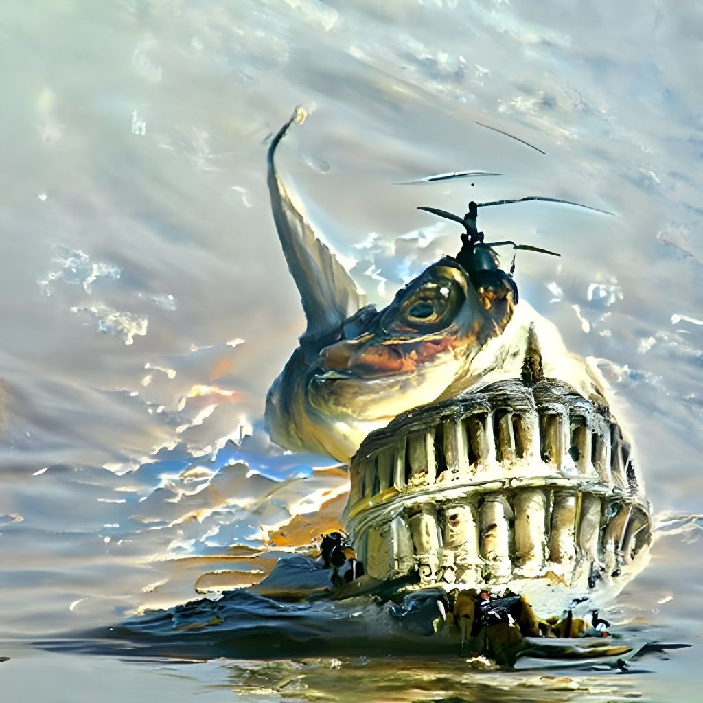 Government Building in Oil Painting Style