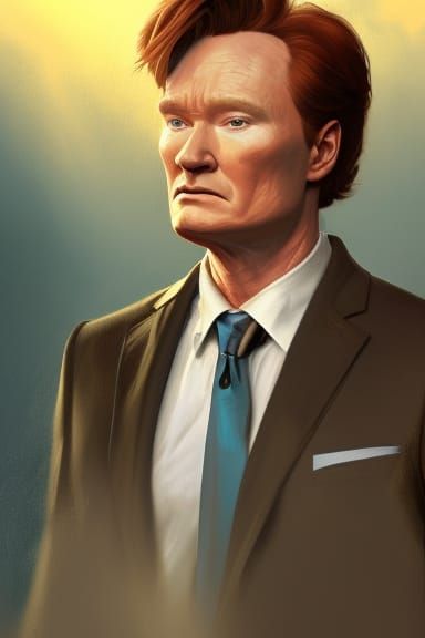 Conan O'Brien Portrait in Art Nouveau Style