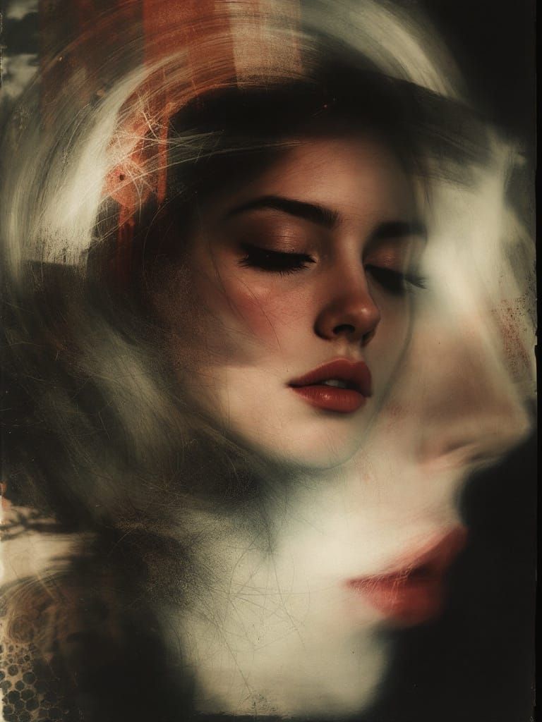 Abstract Portrait in Velvet Painted Style