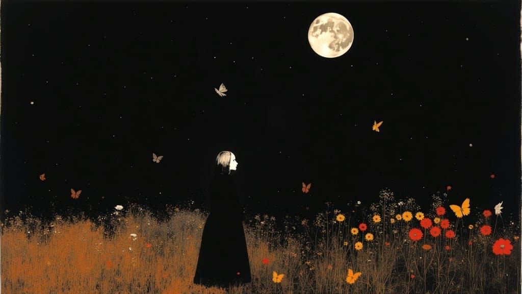 Whispers of a Surreal Country Night, in Impasto Style