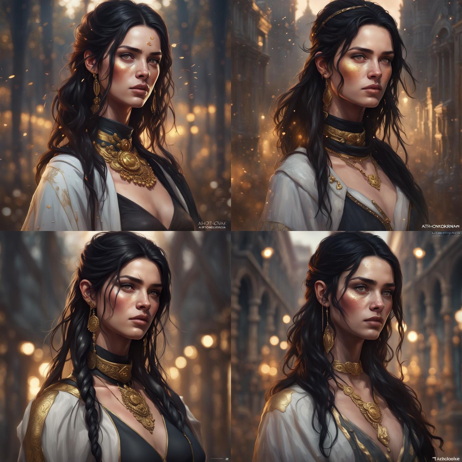 Romanian Woman Portrait in Hyperdetailed Splash Art