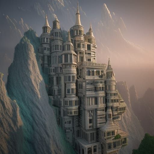 Optical Illusion Buildings in Detailed Matte Painting