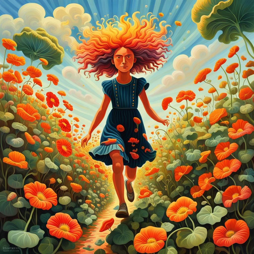 Glowing Nasturtiums: A Fauvist Fantasy Artscape