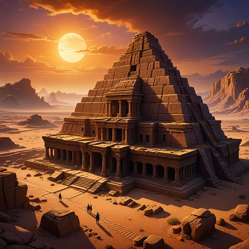 Ancient Temple Complex Carved Into Rusty Rock