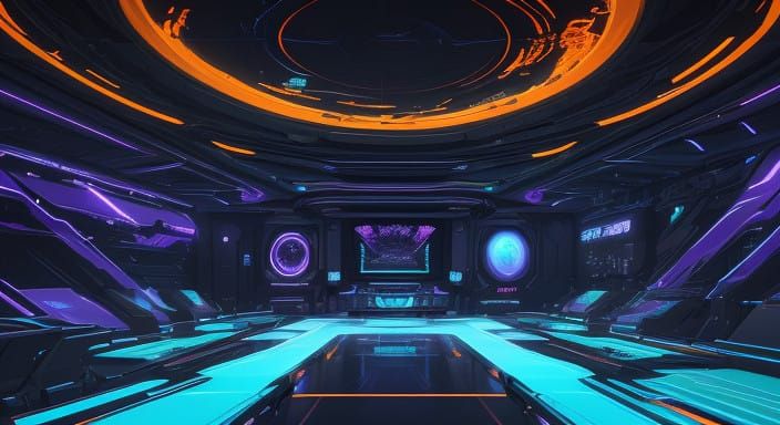 Cyberspace Server Room with Shimmering YunoHost Sign