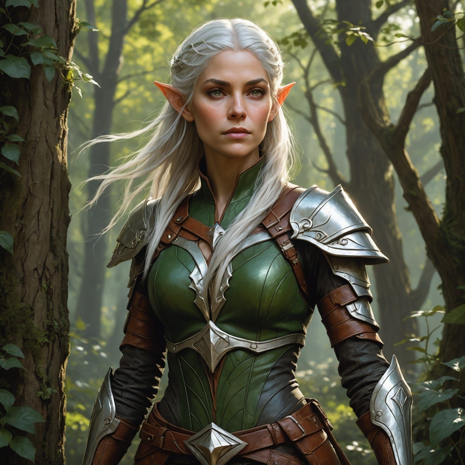 Epic Wood Elf Warrior in Detailed Digital Painting