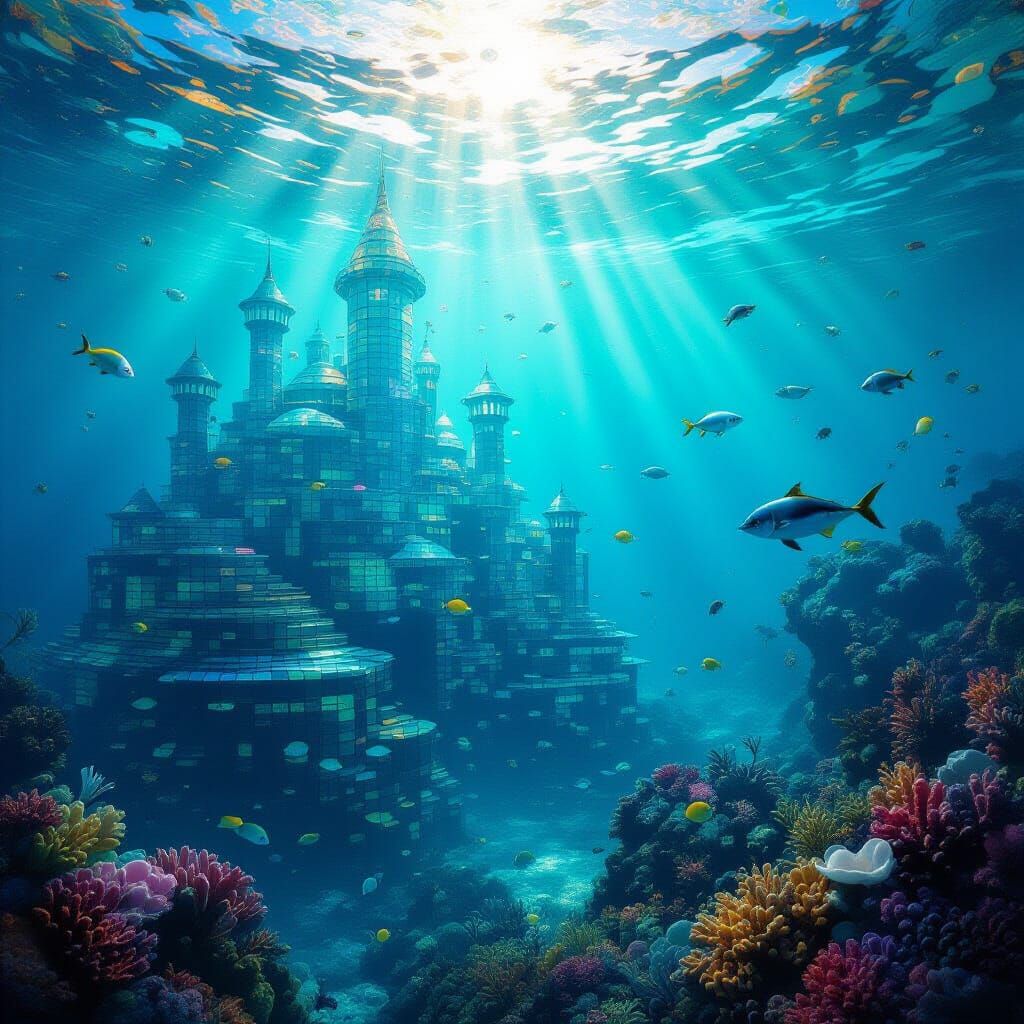 Underwater Sea Glass Cityscape