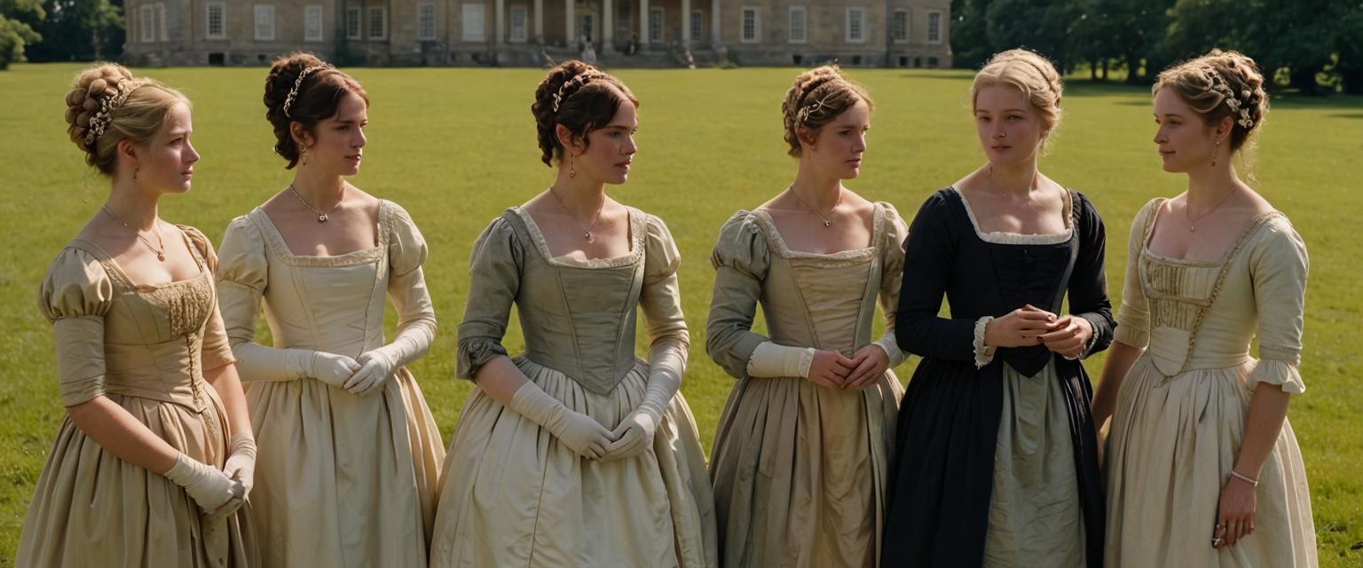 Regency Ladies in Finery for a Ball