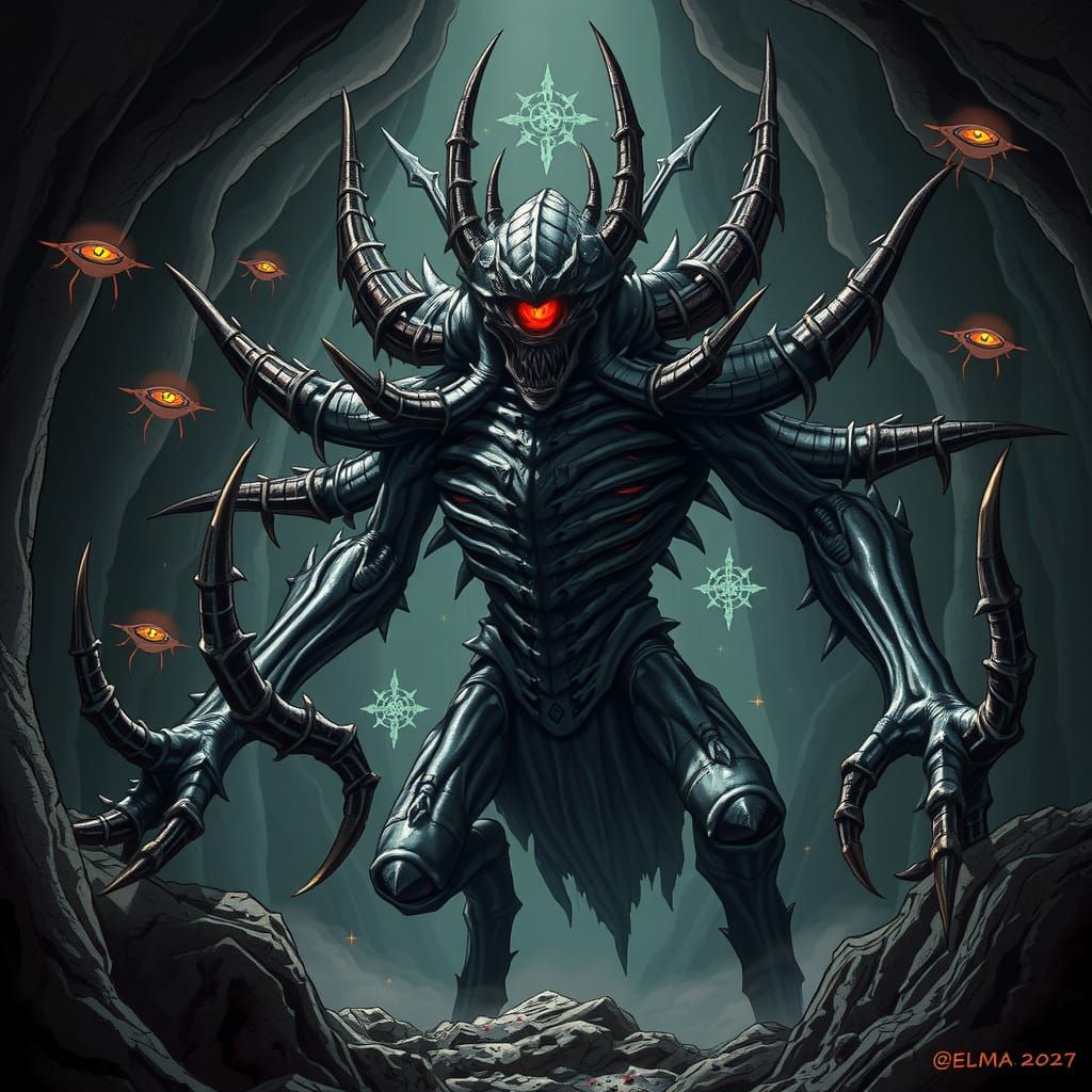 Eldritch Abomination in Ebony Exoskeletal Armor