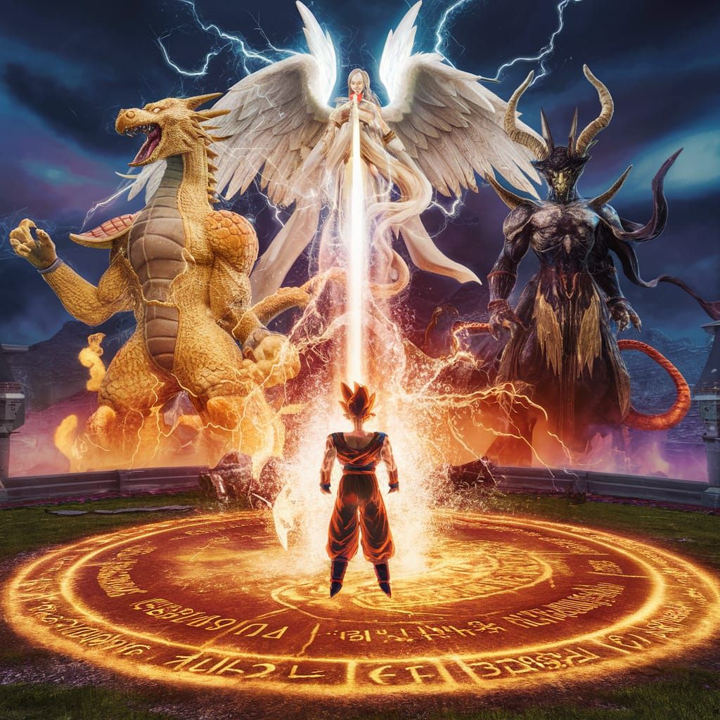 Gohan Beast Summons Dragon, Angel, and Demon