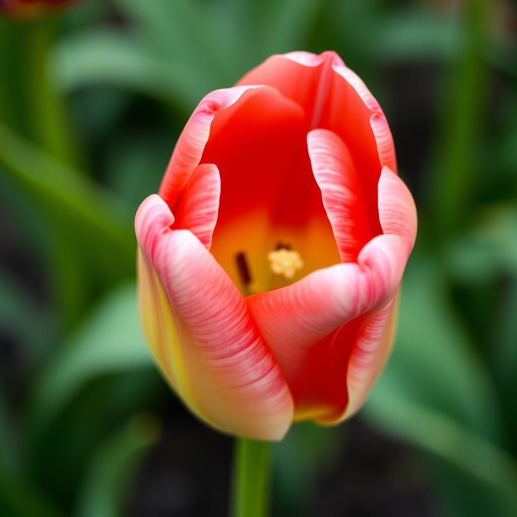 Close-Up Photograph of a Tulip Flower