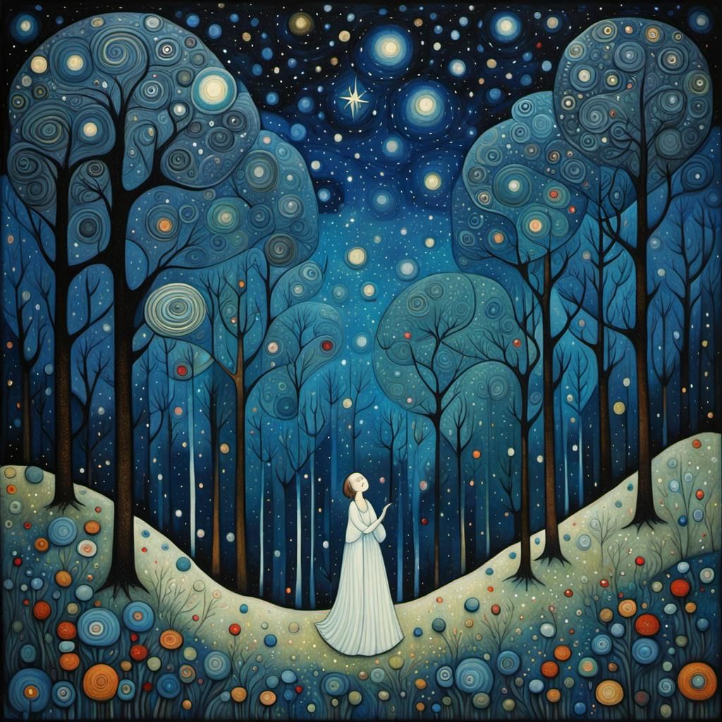 Ecru Forest in Art Brut Style