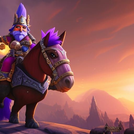 Gnome Knight Riding Chicken in World of Warcraft