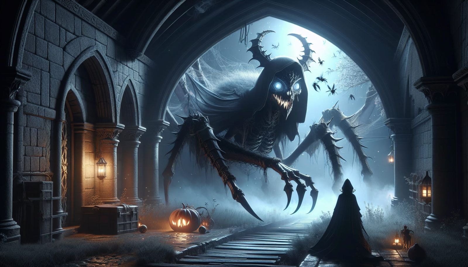 Dark Elf Drider Hunts on Spring Night