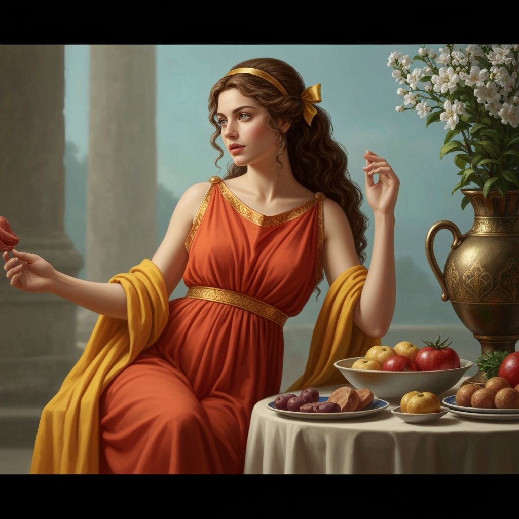 Akte: Greek Goddess of Pleasure in Art Nouveau Style