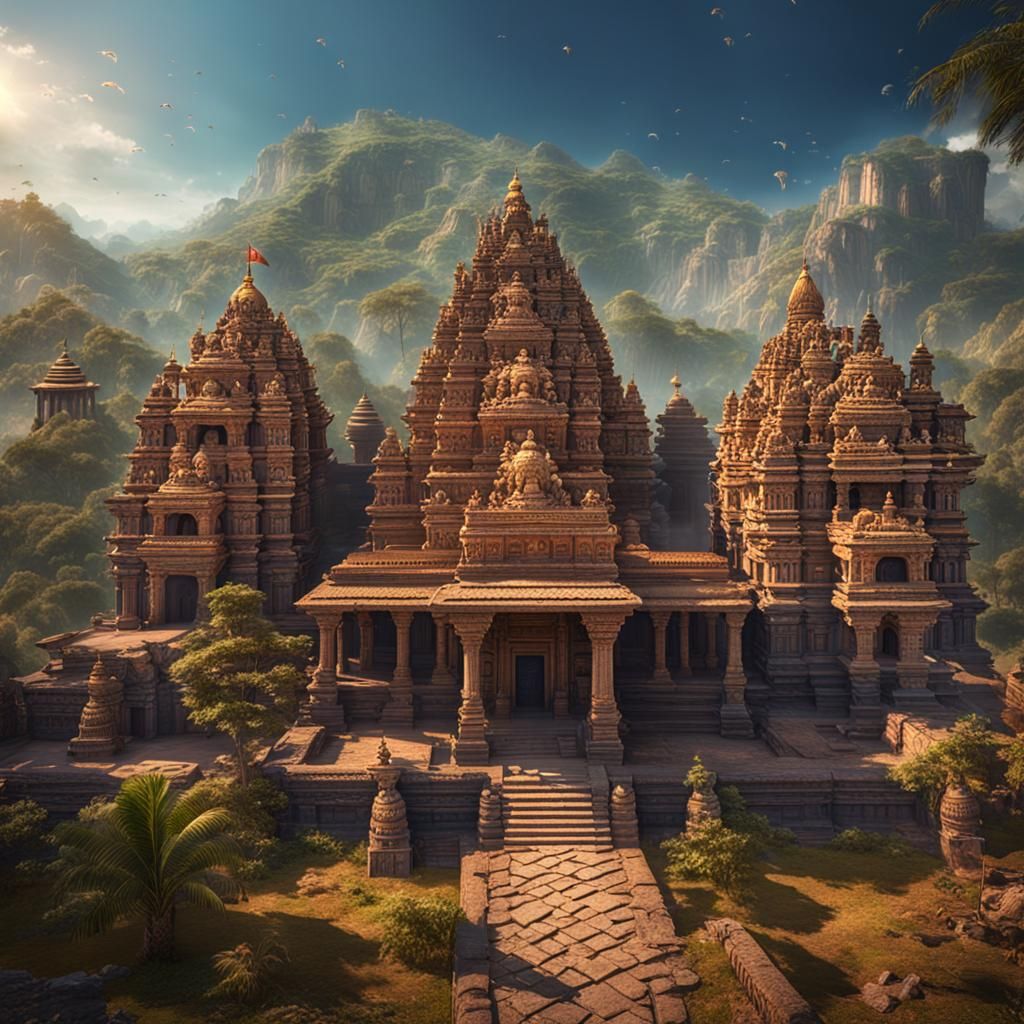 Ancient Pistapura City: Detailed Matte Painting