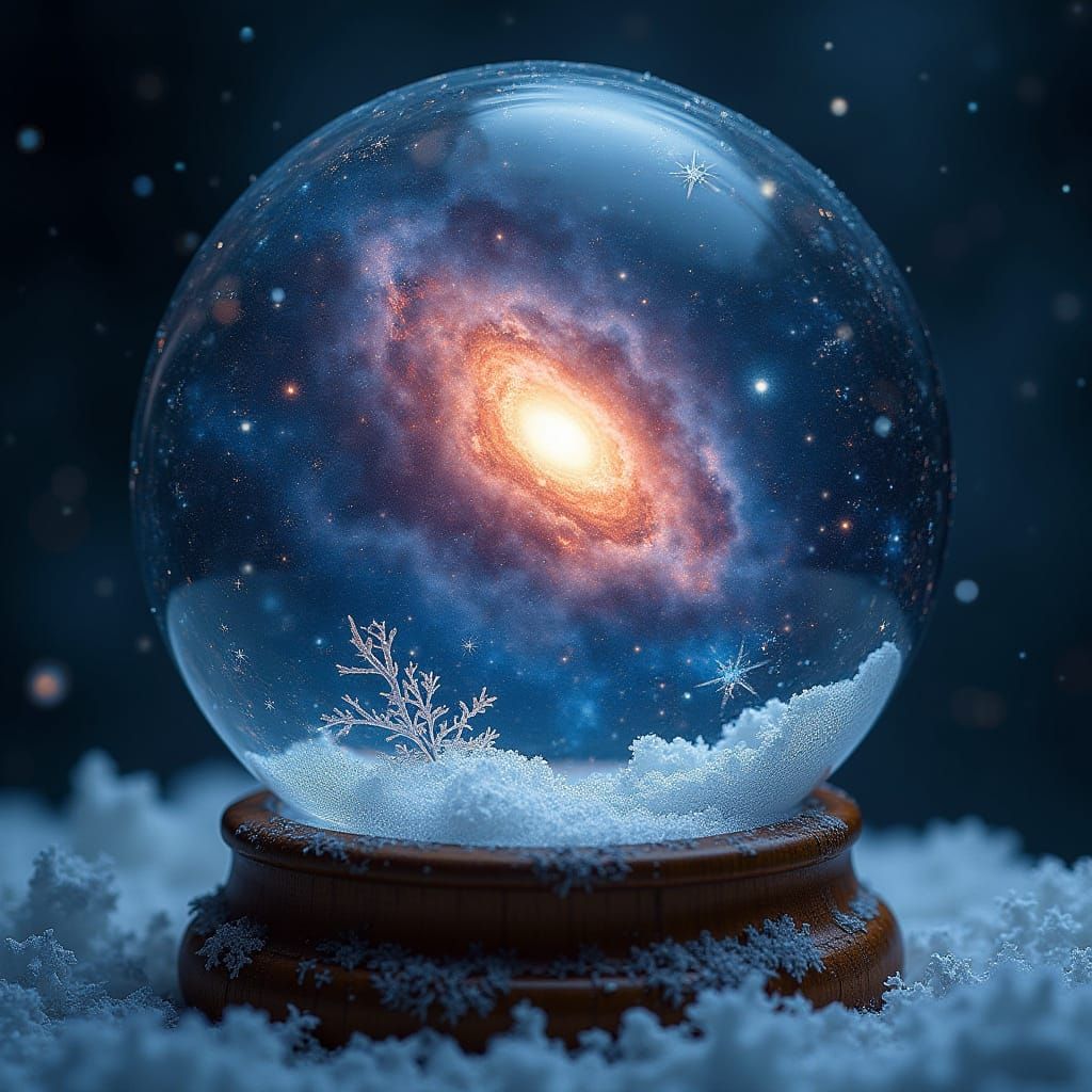 Snow Globe Nebula: Hyperrealistic Cosmic Art