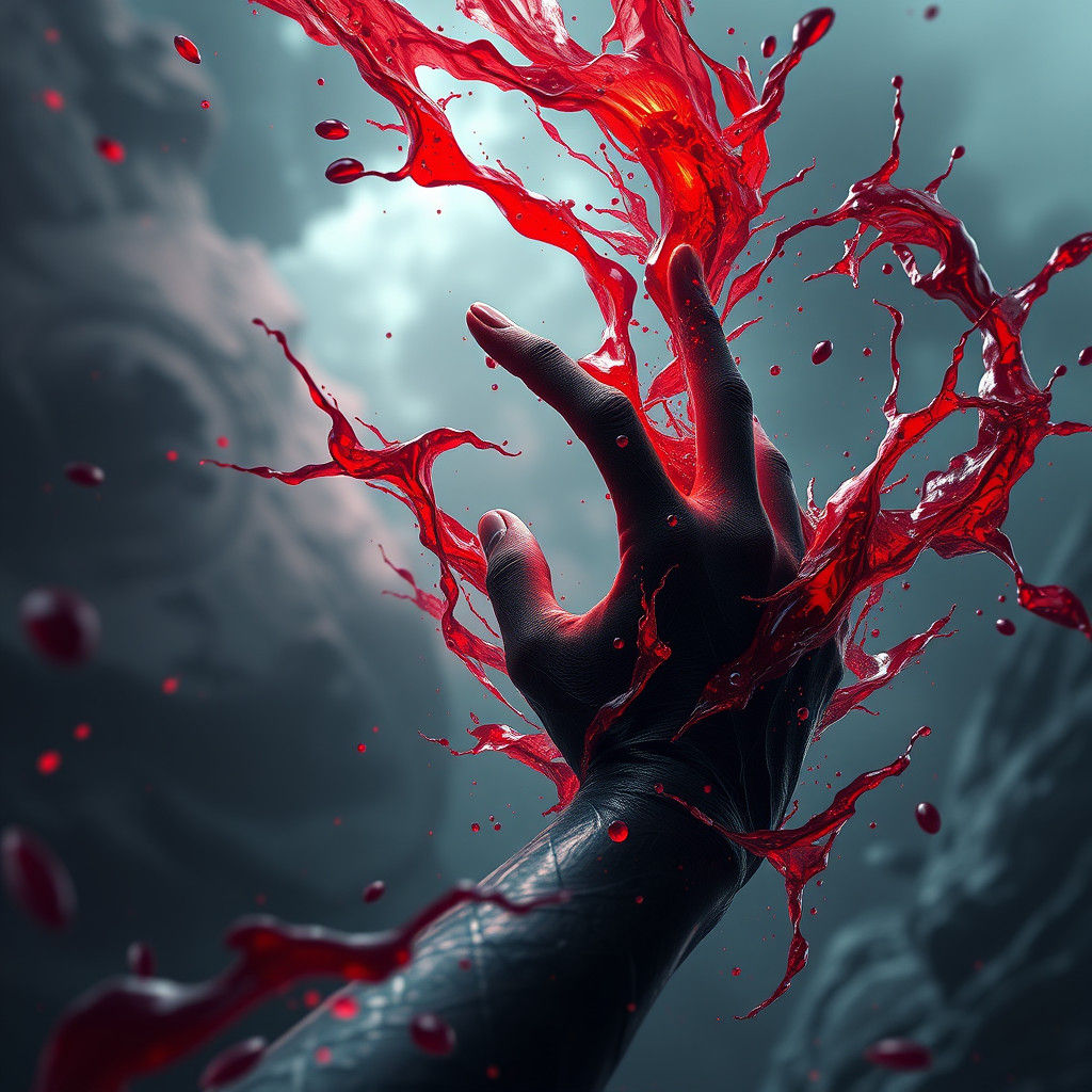 Fantastical Killing Hand with Flowing Blood