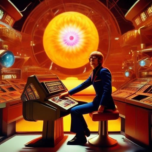 Retro Sci-Fi Movie Scene in 70s Style