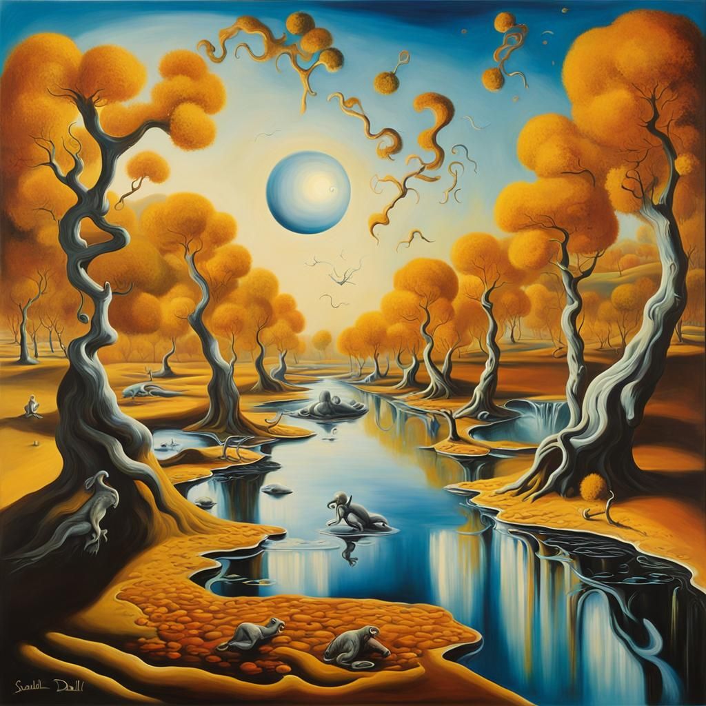 Surreal Autumn Landscape in Dali Style