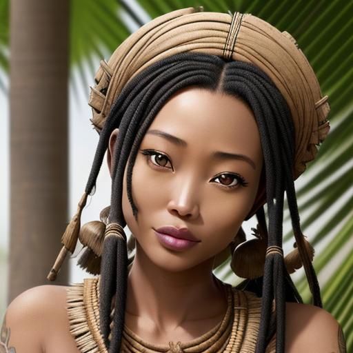 Beautiful Mixed-Race Woman with Angelic Face